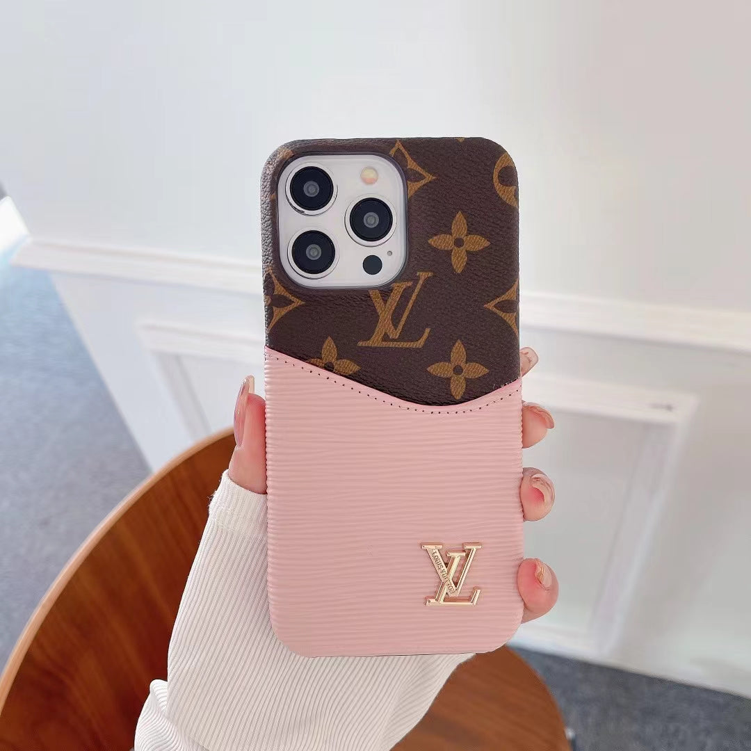 Louis Vuitton Pattern Card Holder Case For iPhone 14 Pro Max