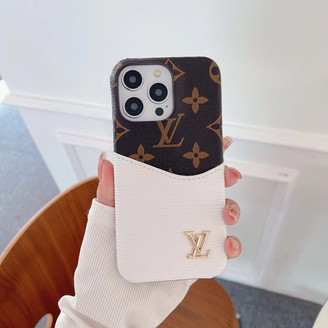 Louis Vuitton Pattern Card Holder Case For iPhone 14 Pro Max