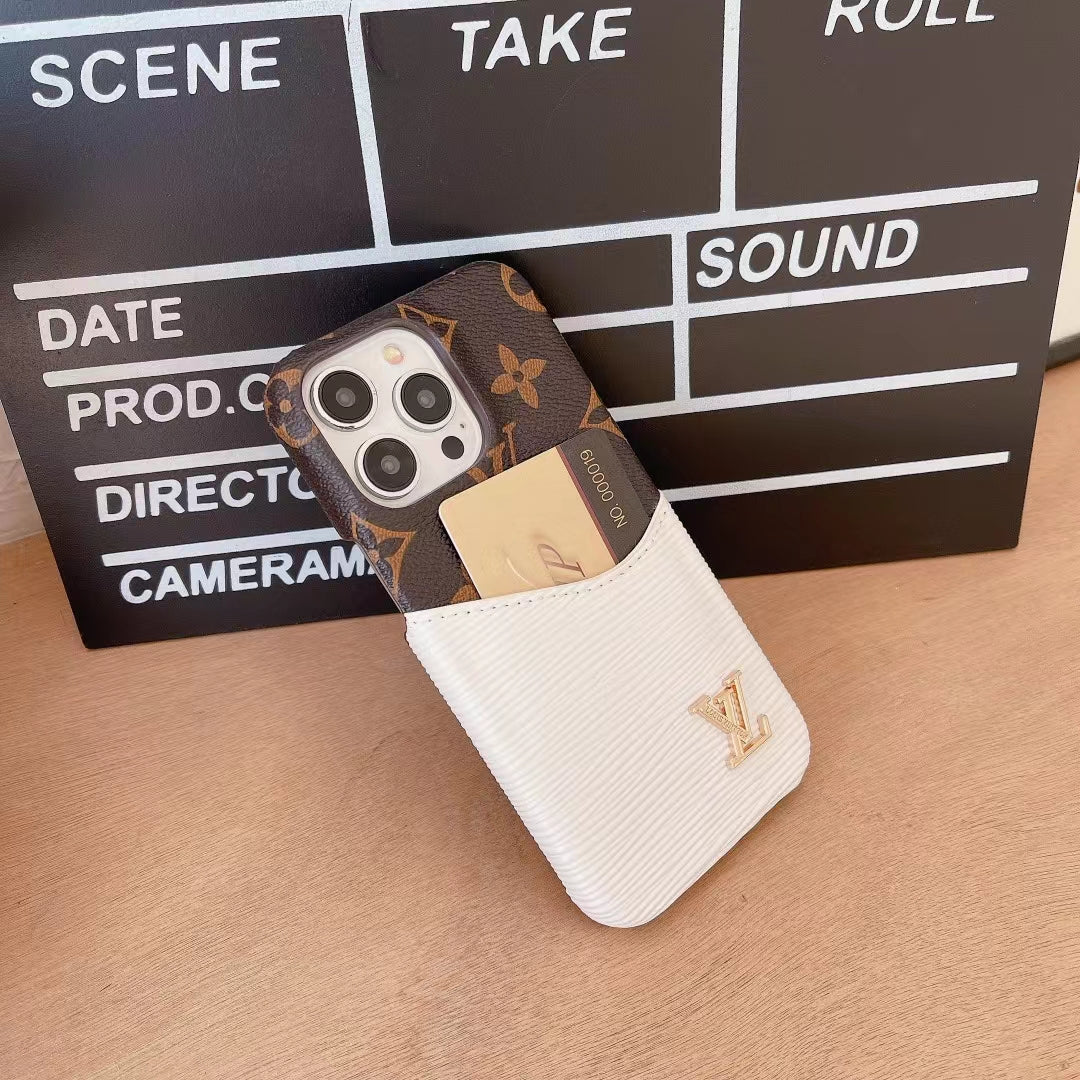 Louis Vuitton Pattern Card Holder Case For iPhone 14 Pro Max