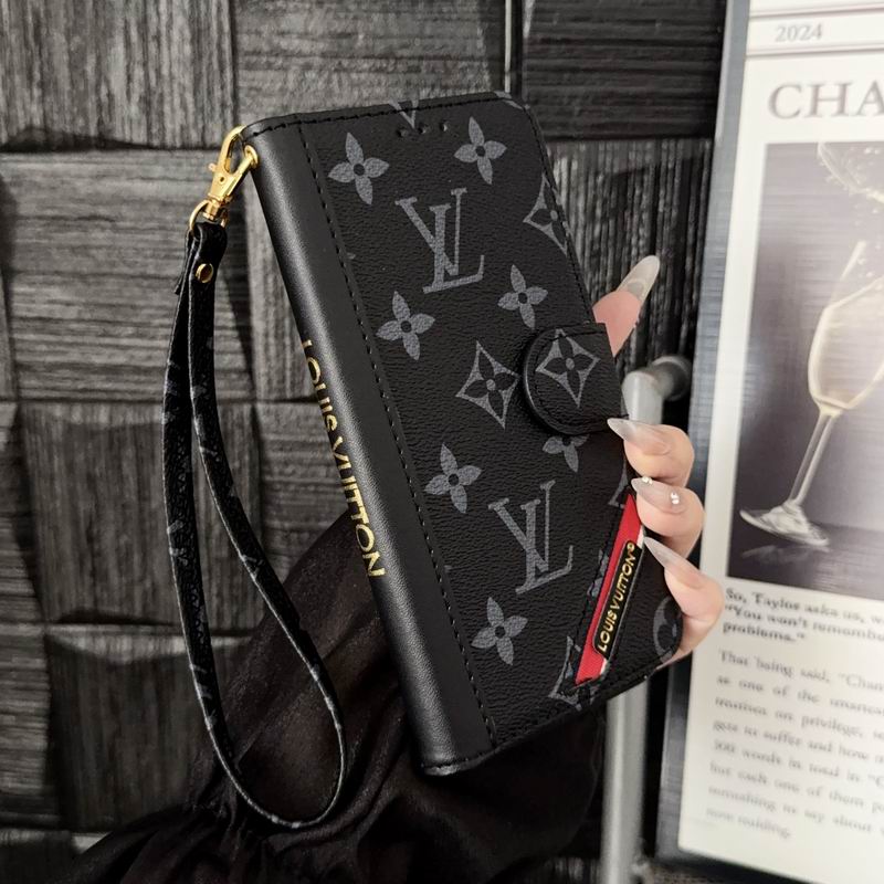 Louis Vuitton iPhone Case Wallet With Card Slots & Hand Strap For iPhone 12-17 Pro Max