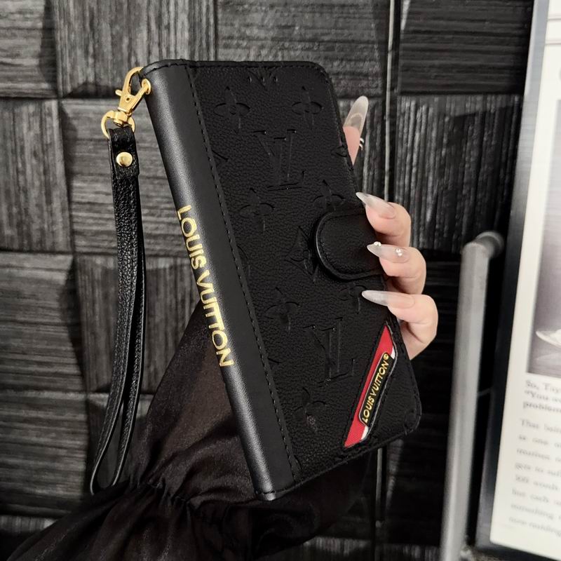 Louis Vuitton iPhone Case Wallet With Card Slots & Hand Strap For iPhone 12-17 Pro Max