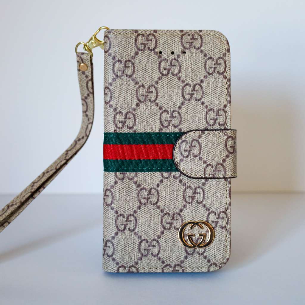 Beige Leather Wallet Case For iPhone 11-16 Pro Max