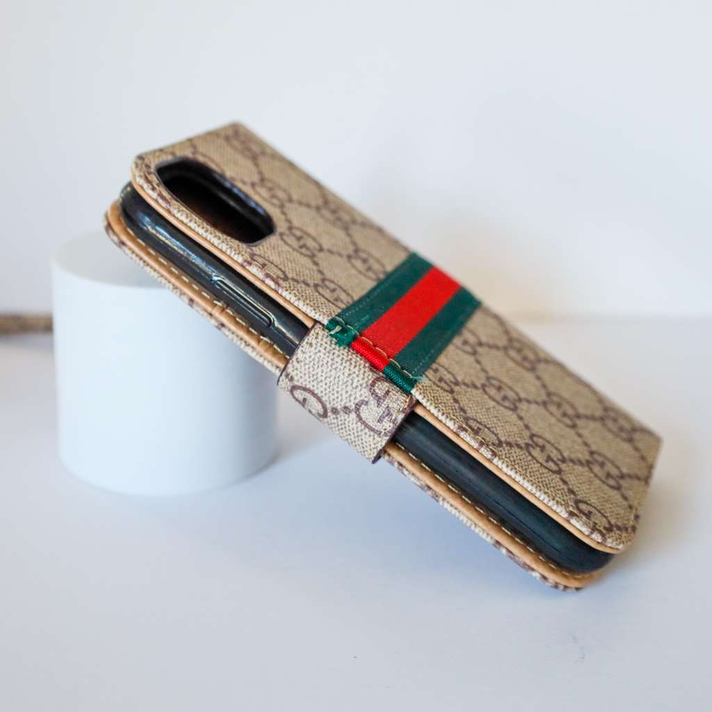 Beige Leather Wallet Case For iPhone 11-16 Pro Max