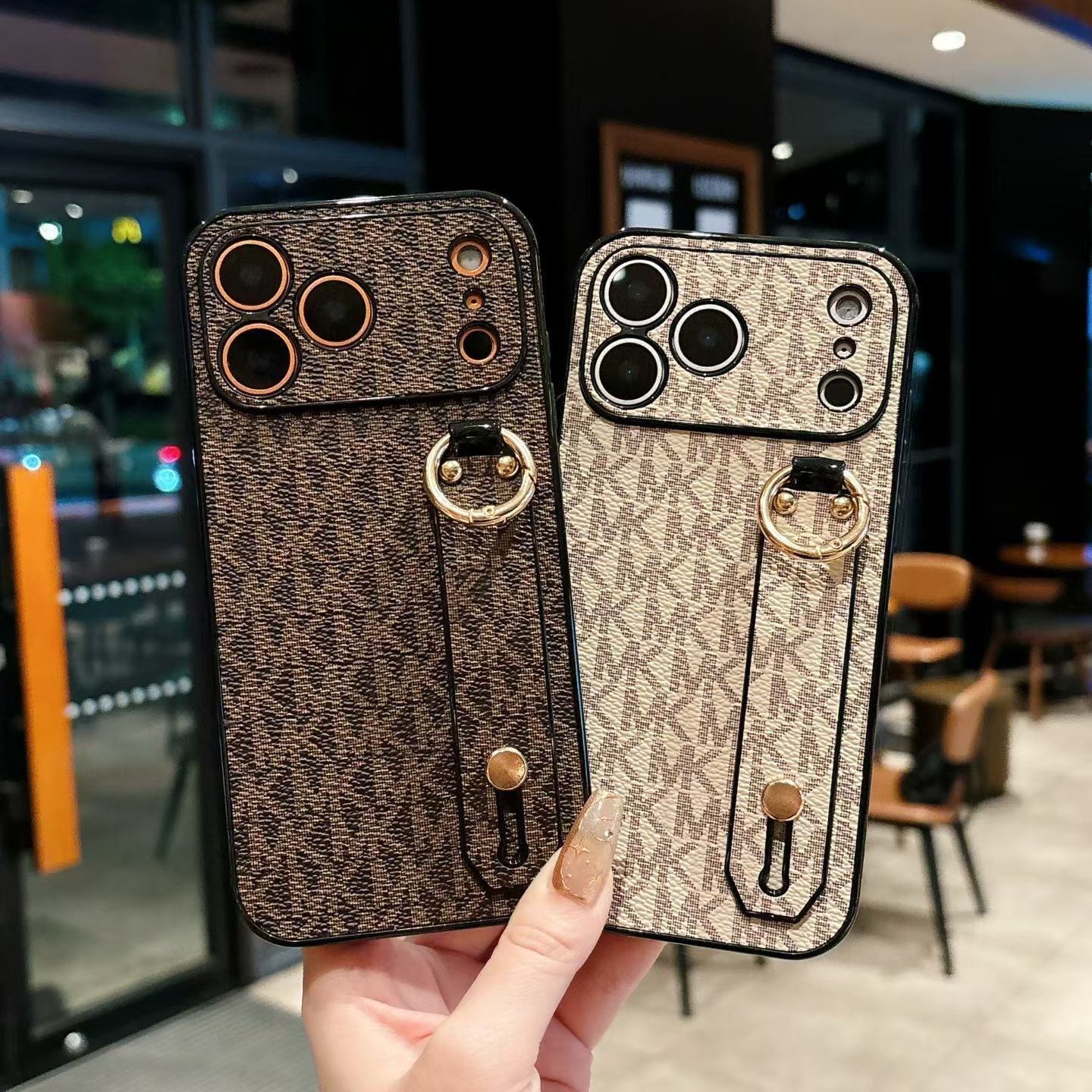 Leather Phone Case With Hand Strap & Kickstand For iPhone 13-17 Pro Max