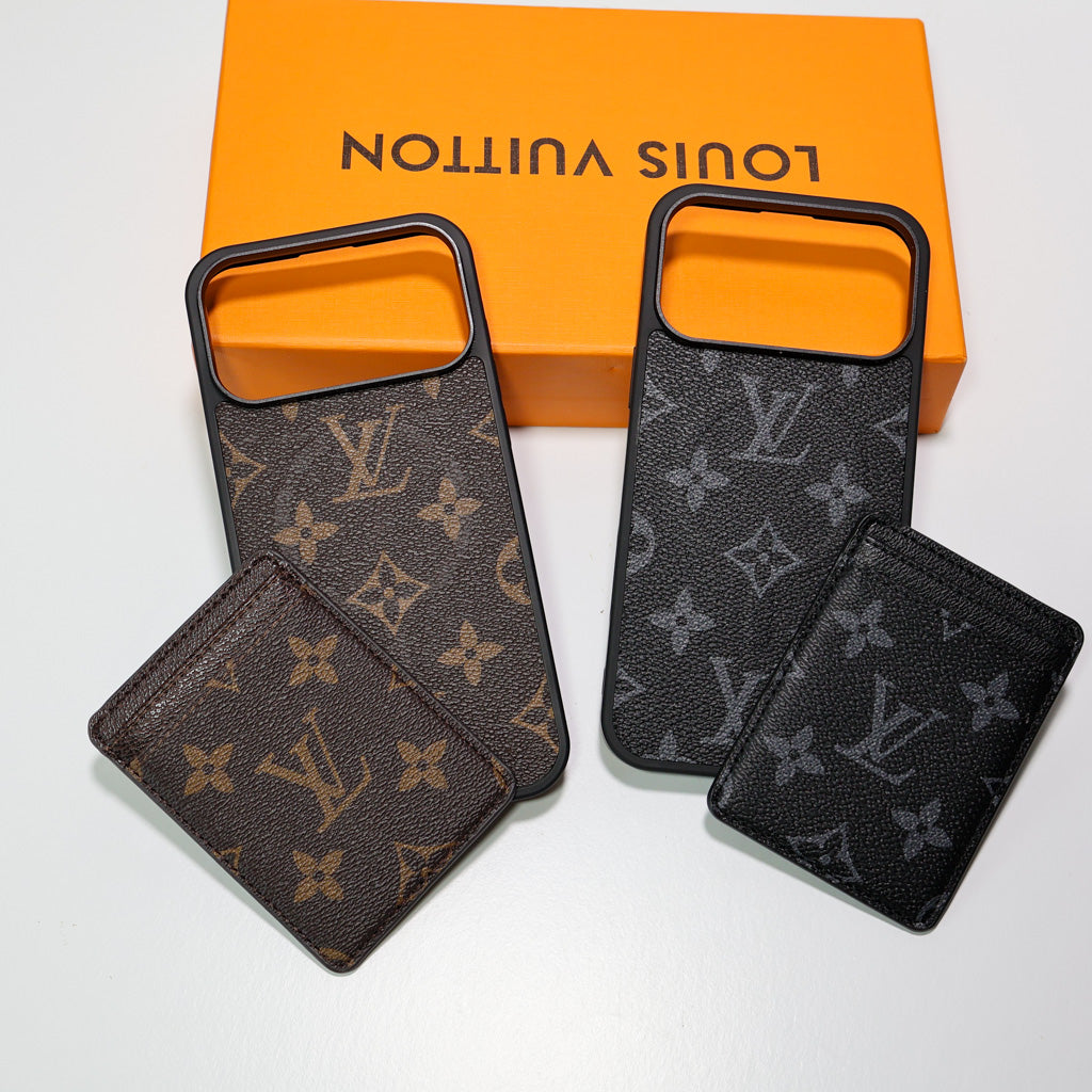 Lv Magsafe Phone Case With Magnet Card Holder For iPhone 17-17 Pro Max