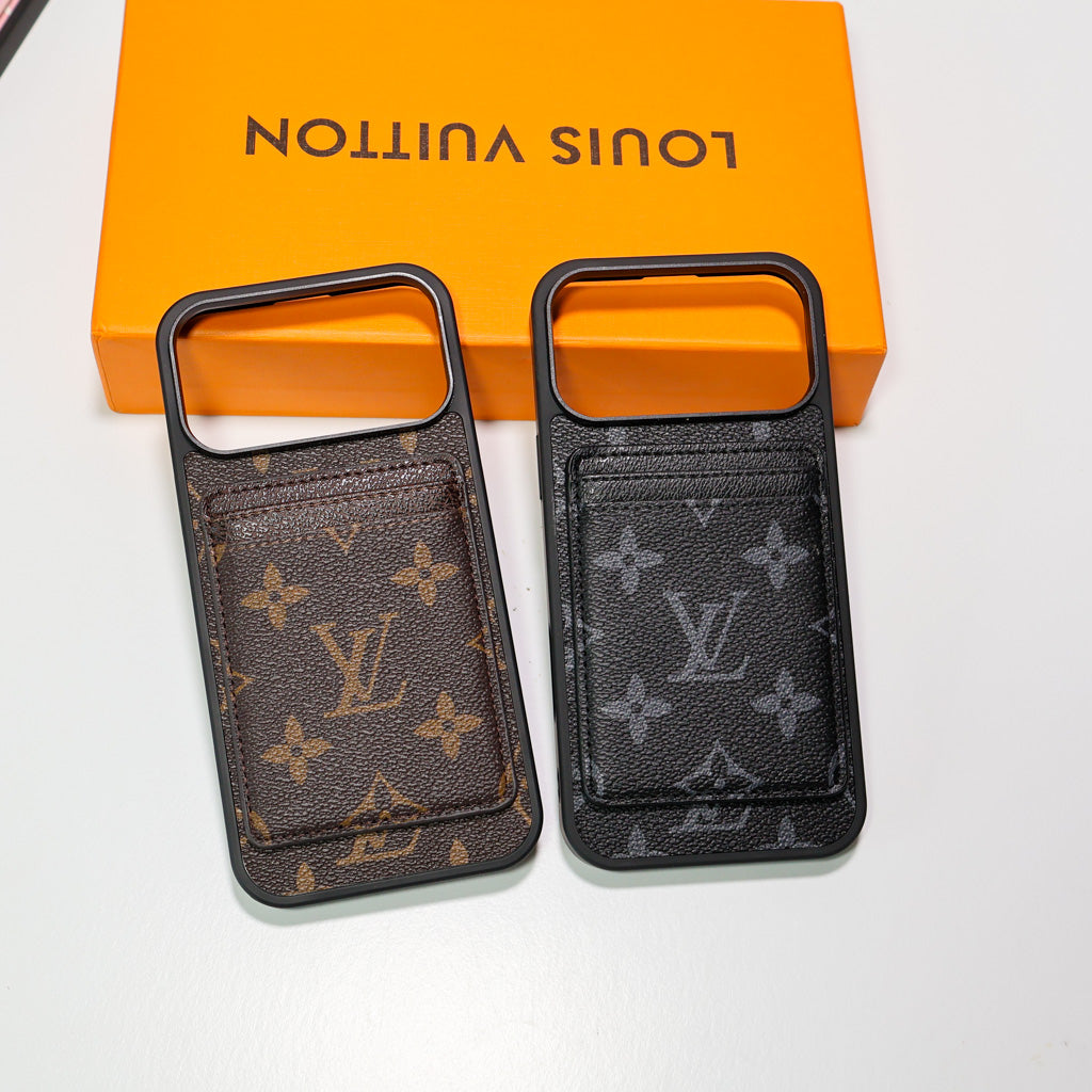 Lv Magsafe Phone Case With Magnet Card Holder For iPhone 17-17 Pro Max