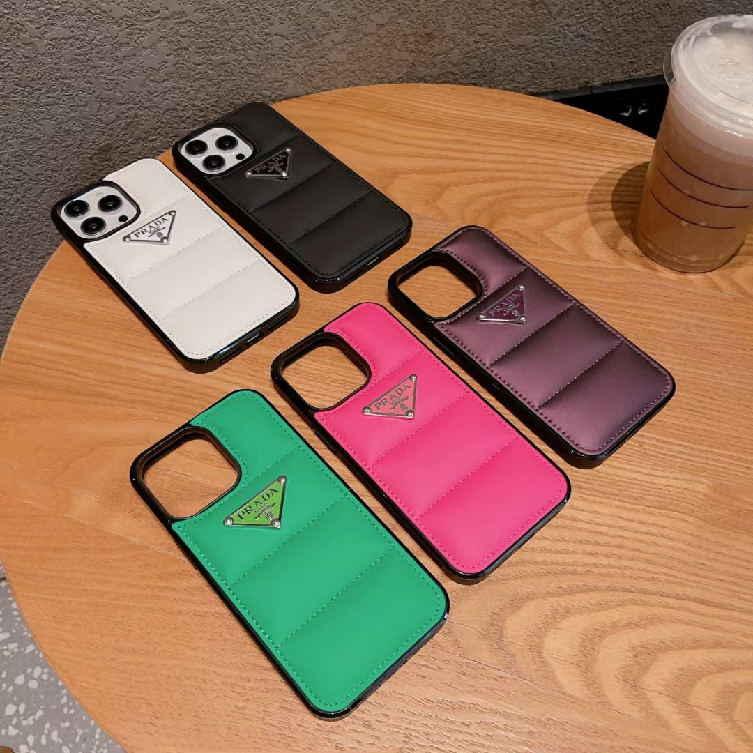 Prada Puffer Phone Case for iPhone 11-16 Pro Max