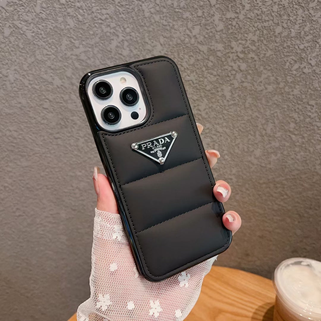 Prada Puffer Phone Case for iPhone 11-16 Pro Max