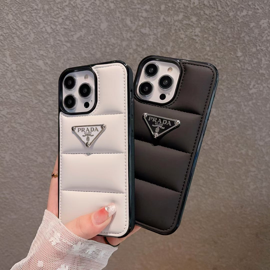 Prada Puffer Phone Case for iPhone 11-16 Pro Max