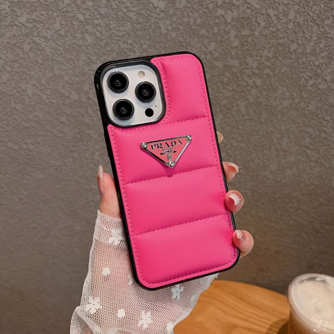 Prada Puffer Phone Case for iPhone 11-16 Pro Max