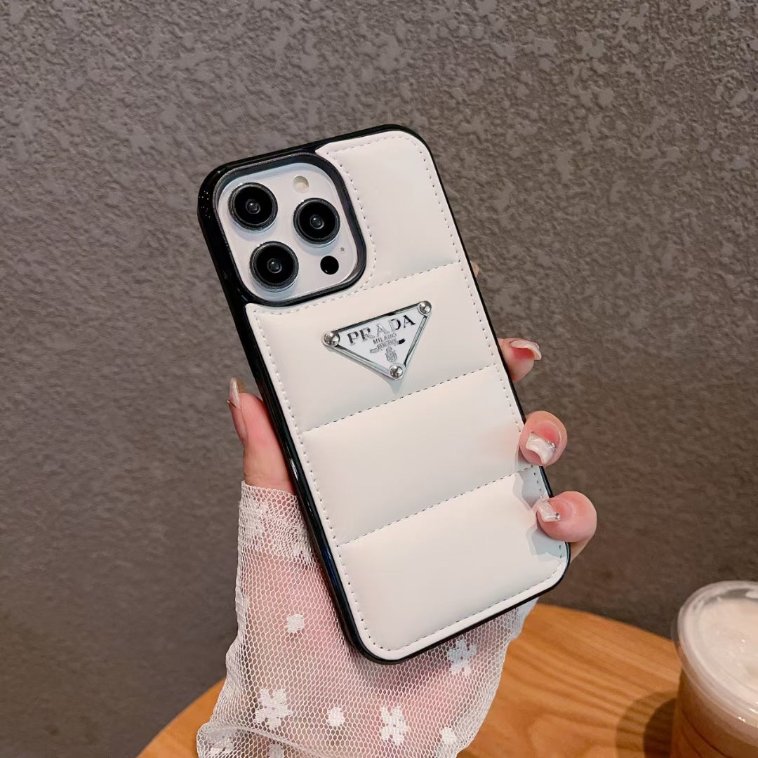 Prada Puffer Phone Case for iPhone 11-16 Pro Max