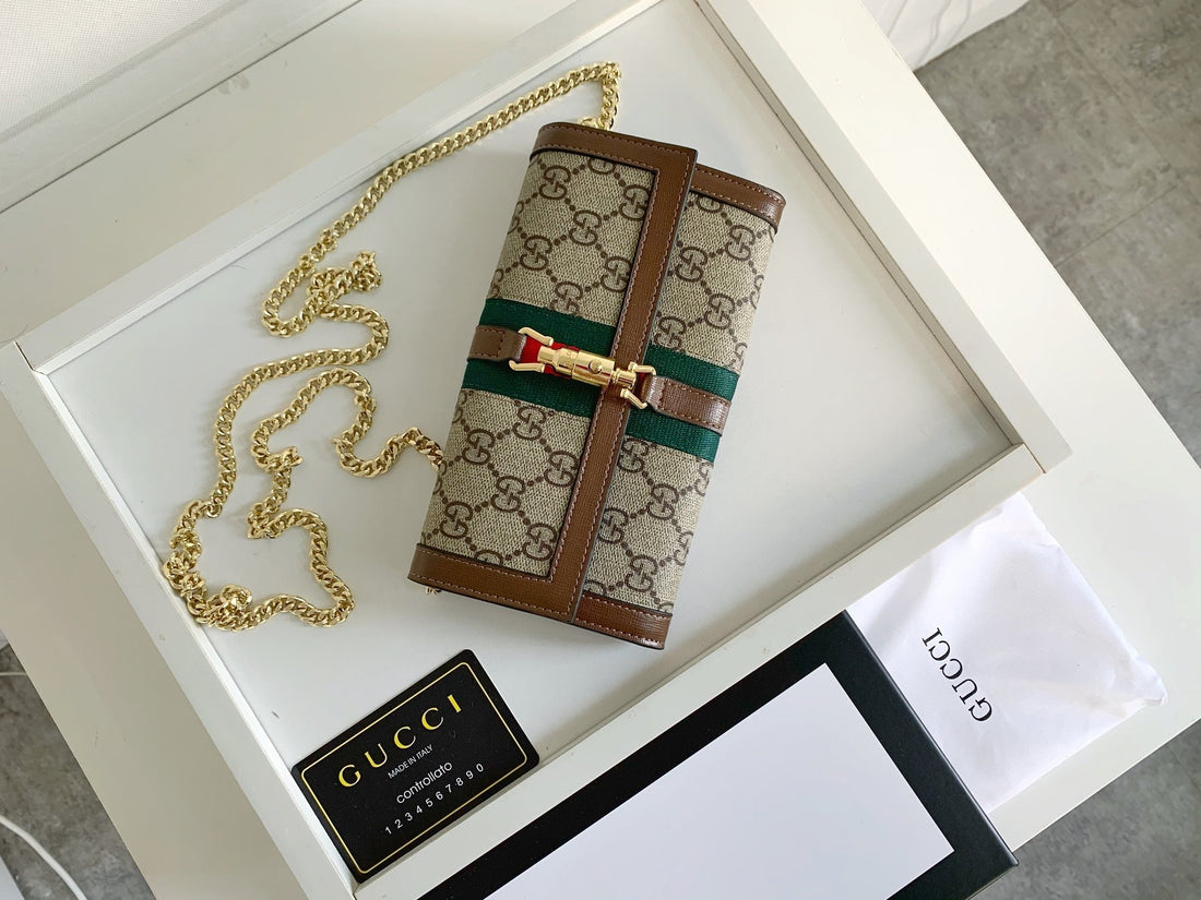 Canvas Chain Wallet Bag With Card Slots