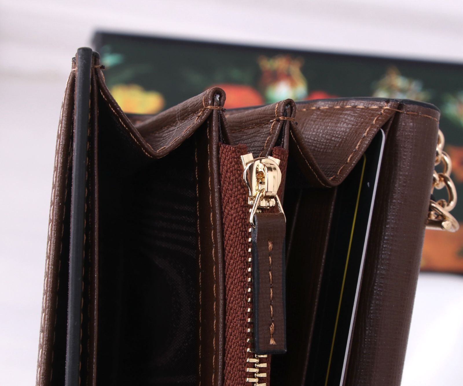 Canvas Chain Wallet Bag With Card Slots