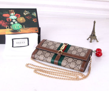 Canvas Chain Wallet Bag With Card Slots