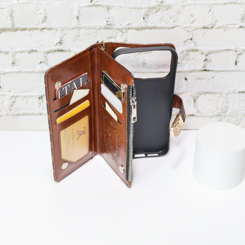Zippered LV Wallet Phone Case for iPhone 17 Series