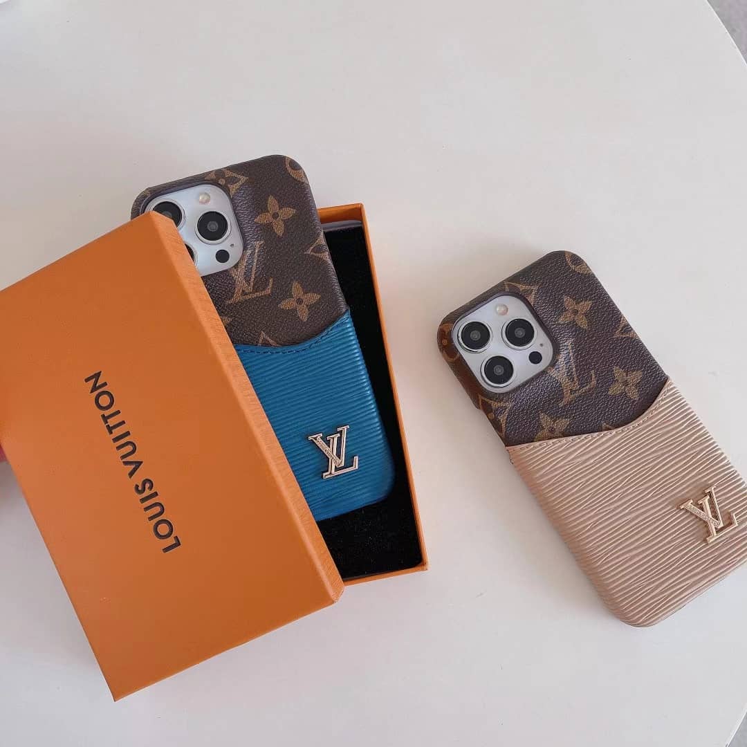 Louis Vuitton Pattern Card Holder Case For iPhone 14 Pro Max