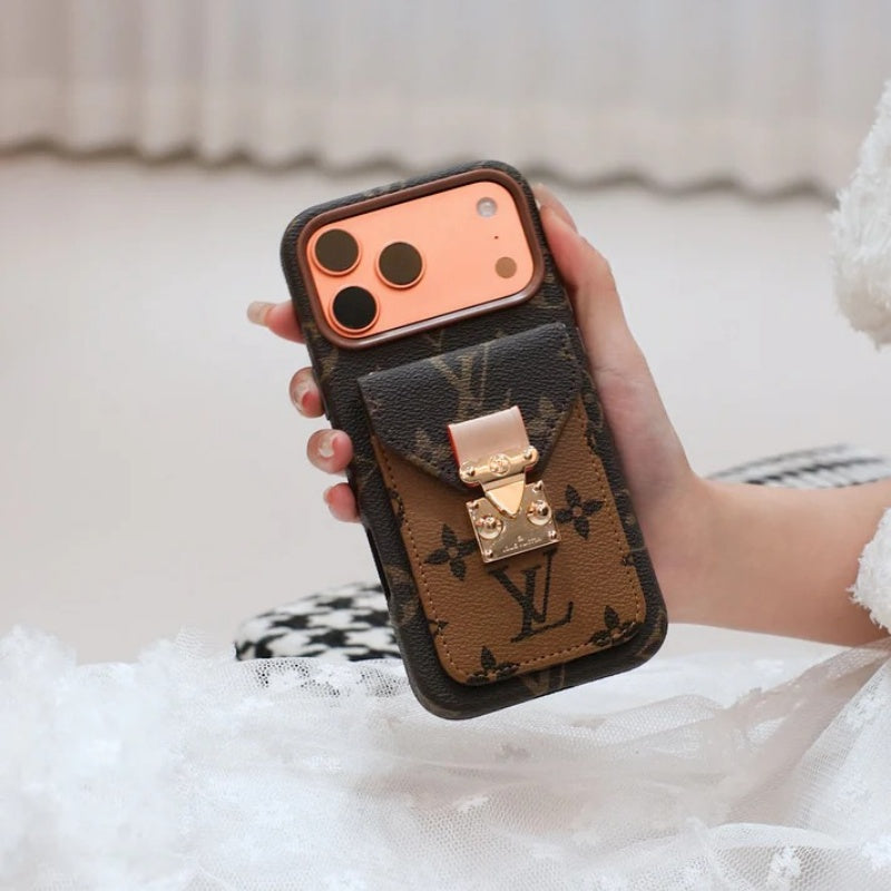Luxury Leather Card Pocket Case For iPhone 14-17 Pro Max