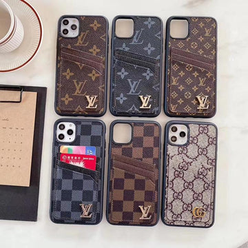Synthetic Leather Phone Case With Card Holder For iPhone 11-16 Pro Max