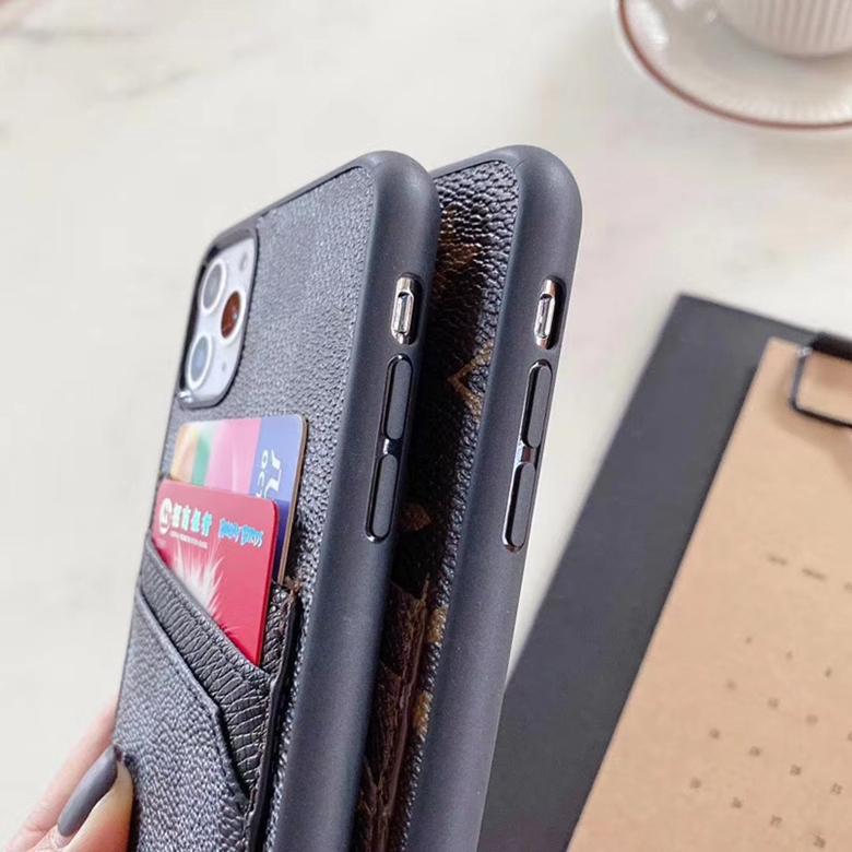 Synthetic Leather Phone Case With Card Holder For iPhone 11-16 Pro Max