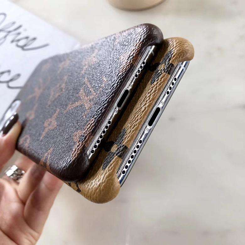 Black Checkered Synthetic Leather Case With Wallet For iPhone 11-17 Pro Max