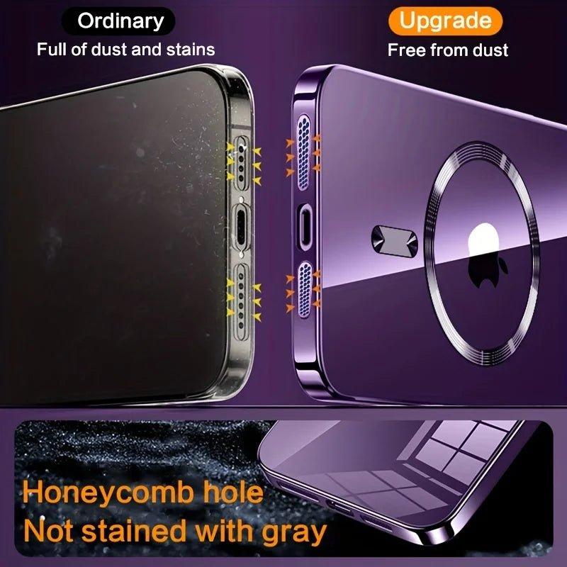 Clear Luxury Magnetic Magsafe Case for iPhone 13-15 Pro Max