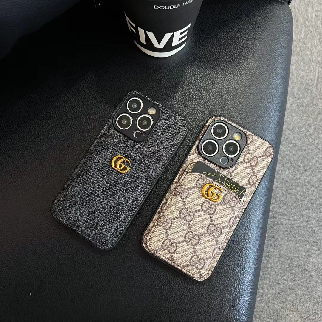GG Monogram Card Holder Case for iPhone 16 Series