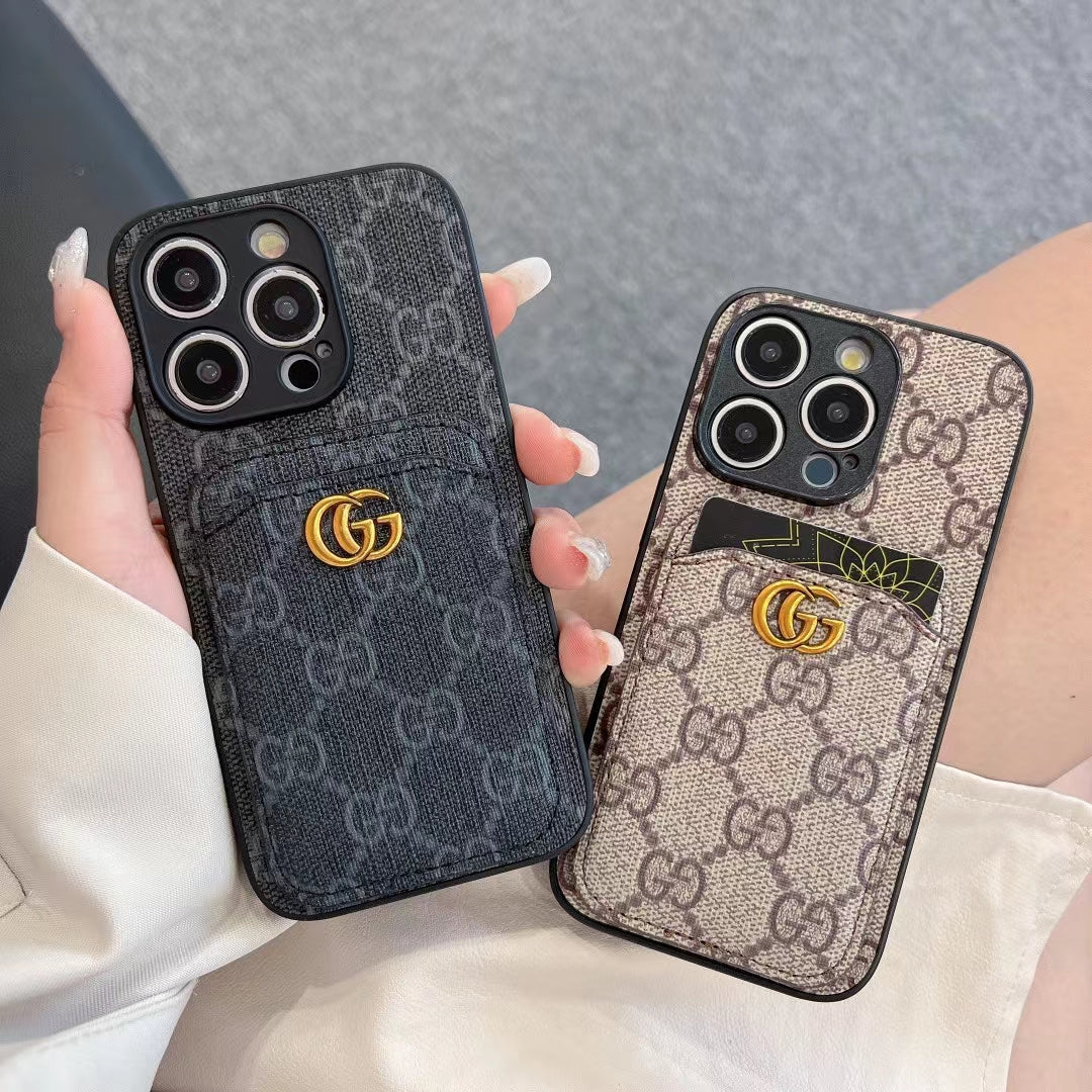 GG Monogram Card Holder Case for iPhone 16 Series