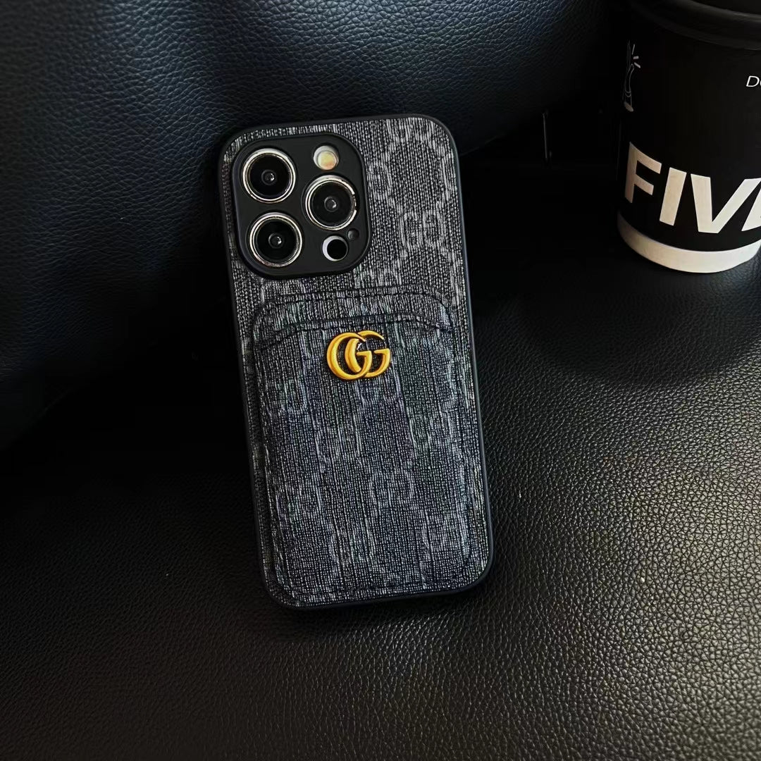 GG Monogram Card Holder Case for iPhone 16 Series