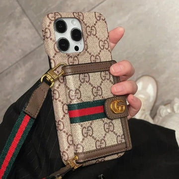 GG Card Bag Crossbody iPhone Case For iPhone 14-17 Pro Max