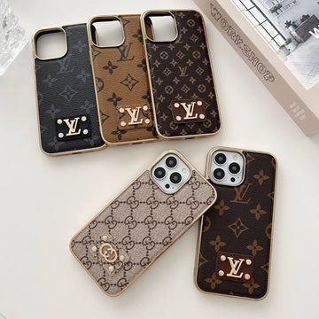 Louis Vuitton Style PU Leather Phone Case For iPhone 12-16 Pro Max