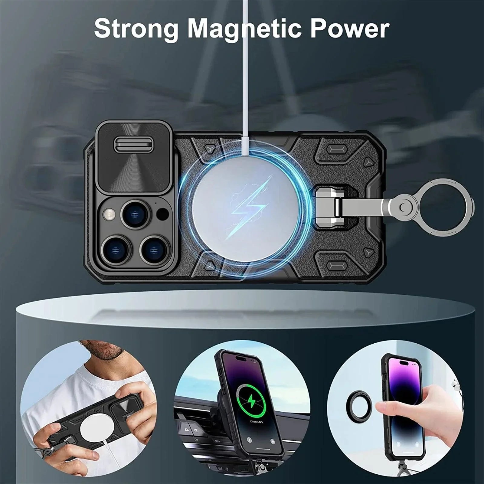Premium Magnetic Armor Pro Case for iPhone 13-15 Pro Max