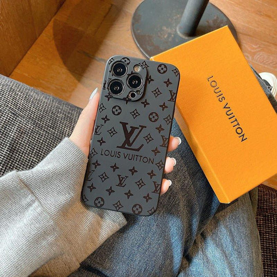 Noir Monogram Matte Case for iPhone 15-17 Pro Max